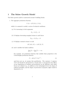 1 The Solow Growth Model