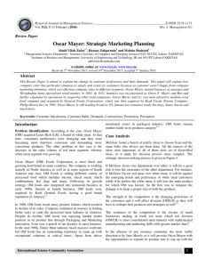 Oscar Maye Oscar Mayer: Strategic Marketing Planning ng Planning