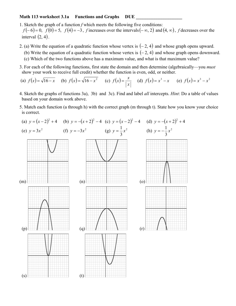 113 H03 1b Functions Graphs