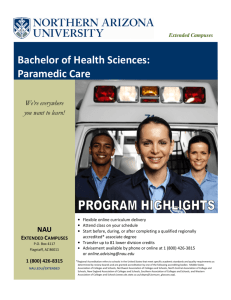 Bachelor of Health Sciences: Paramedic Care