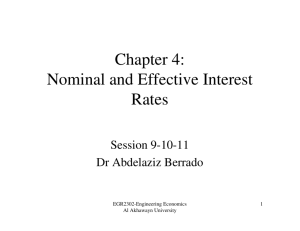 Chapter 4: Nominal and Effective Interest Rates