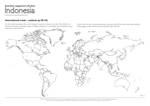 International trade - cashews worksheet