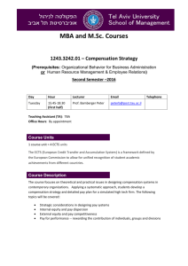 MBA and M.Sc. Courses 1243.3242.01 – Compensation Strategy