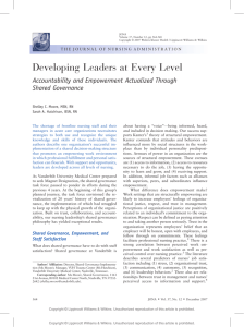 Developing Leaders at Every Level - Vanderbilt University Medical