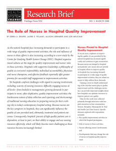 The Role of Nurses in Hospital Quality Improvement