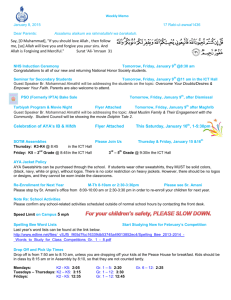 Weekly Memo 01-08-15 - American Youth Academy