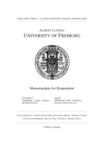 Albert-Ludwigs-Universität Freiburg Respondent Memoranda