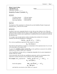 Solubility Product Constant, K