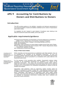 Accounting for contributions by owners