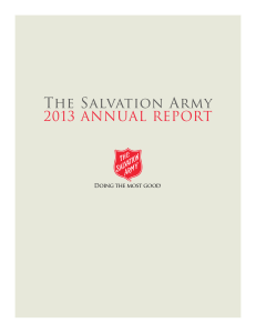 The Salvation Army 2013 ANNUAL REPORT
