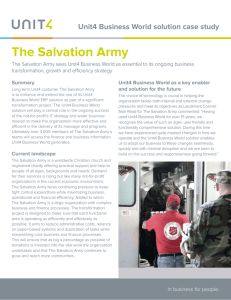 The Salvation Army – The Salvation Army sees Unit4 Business