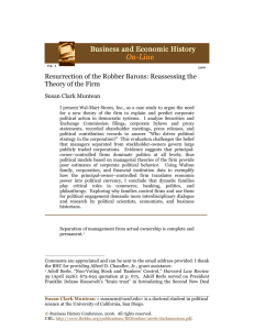 Resurrection of the Robber Barons: Reassessing the Theory of the