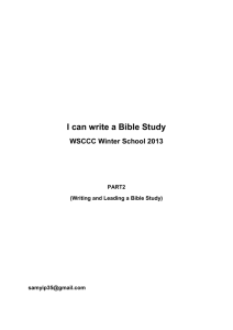 I can write a Bible Study