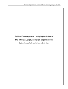 Political Campaign and Lobbying Activities of IRC 501(c)(4), (c)(5