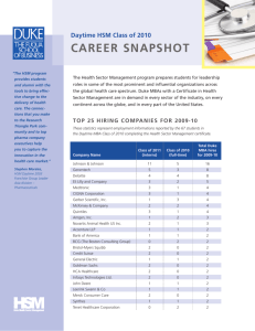 career snapshot - Duke University's Fuqua School of Business