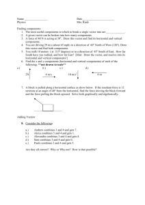 Vector Component Worksheet Set 1