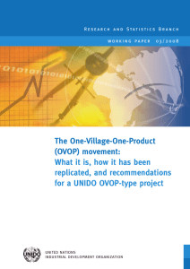 Research report on the One Village One Product (OVOP) movement: