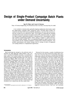 Design of single-product campaign batch plants under demand