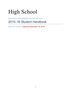Student Handbook - Mansfield Independent School District