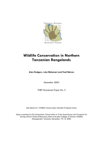 Wildlife Conservation in Northern Tanzanian Rangelands