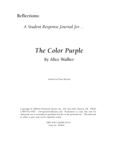The Color Purple - Response Journal