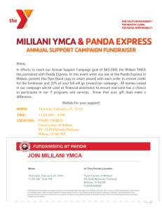 mililani ymca & panda express annual support campaign fundraiser