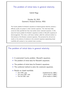 The problem of initial data in general relativity.