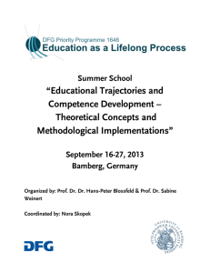 “Educational Trajectories and Competence Development