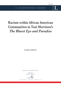 Racism within African American Communities in Toni Morrison's The