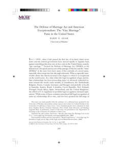 The Defense of Marriage Act and American Exceptionalism: The