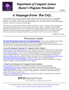 Department of Computer Science Master's Programs Newsletter