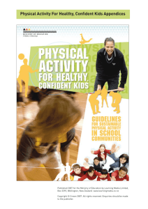Examples of Strategic Plans That Include Physical Activity (Tasman