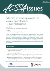 Reflecting on primary prevention of violence against women: The