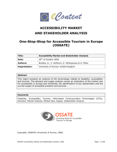 OSSATE Accessibility Market and Stakeholder Analysis
