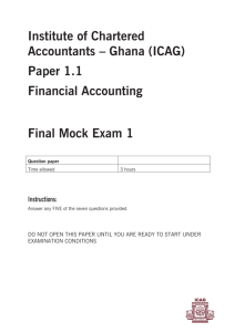 Financial Accounting - The Institute of Chartered Accountants (Ghana)