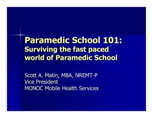 Paramedic School 101