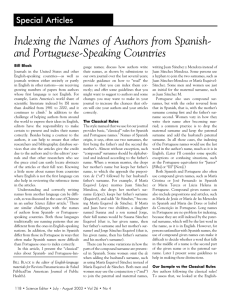 Indexing the Names of Authors from Spanish