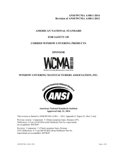 ANSI WCMA A100.1 - Window Covering Manufacturers Association