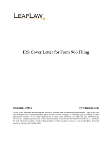 IRS Cover Letter for 966