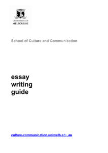 Essay Writing Guide 2014 - School of Culture and Communication