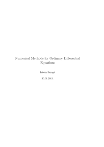 Faragó István - Numerical Methods for Ordinary Differential Equations