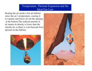Temperature, Thermal Expansion and the Ideal Gas Law