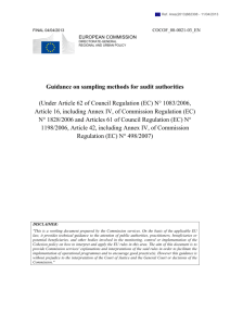 Guidance on sampling methods for audit authorities