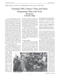 Teaching 20th Century China and India: Integrating Films and Texts