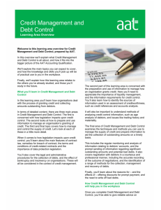 credit management and debt control - learning area overview