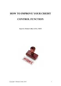 How to improve your Credit Control Function