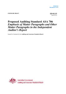 5 ED 01-15 ASA 706 - Auditing and Assurance Standards Board