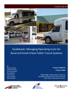 Managing Operating Costs for Rural and Small Urban Public Transit