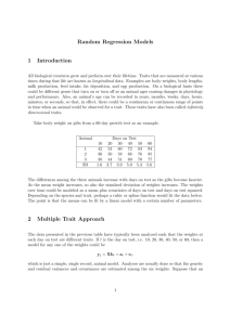 Random Regression Models 1 Introduction 2 Multiple Trait Approach