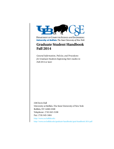 Graduate Handbook 2014 - University at Buffalo, Computer Science
